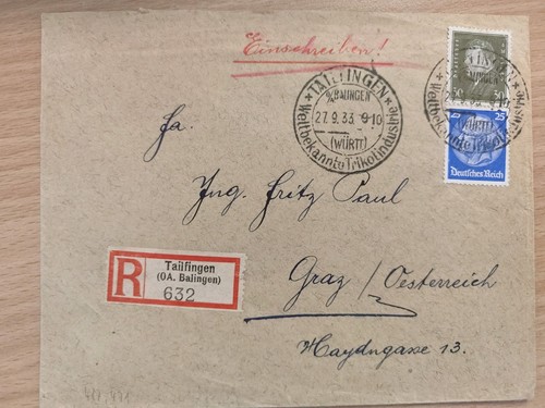 Historischer einschreibebrief - historischer,