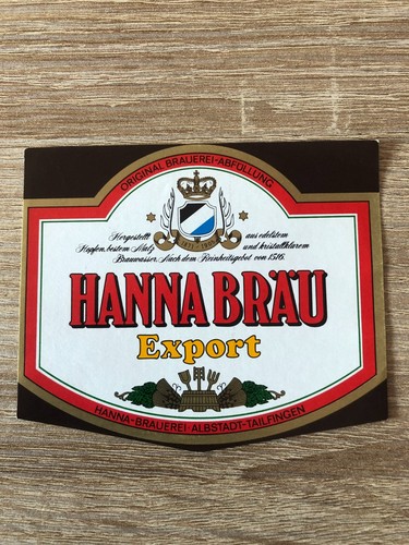 Bieretikett hanna bräu bitzer - bieretikett, hanna-bräu