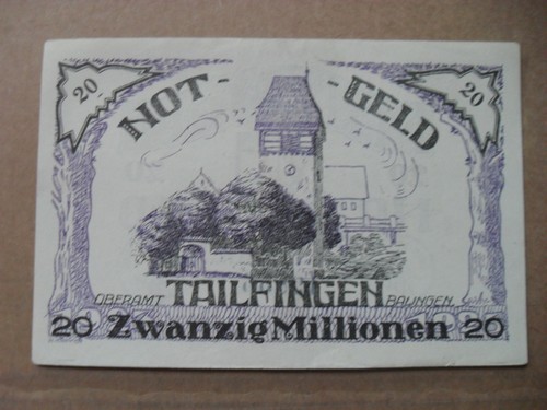 Notgeldschein tailfingen 20 - notgeldschein,