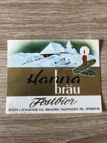 Bieretikett hanna bräu - bieretikett, hanna-bräu